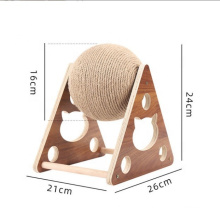 M size Wooden Pet Cat Catch Scratch Ball Sisal Rope Ball Pet Interactive Play Toy Cat Grinding Paws toys